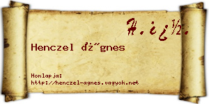 Henczel Ágnes névjegykártya